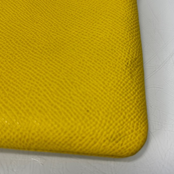Coach Bright Yellow Pebble Leather Wristlet - Picture 10 of 15